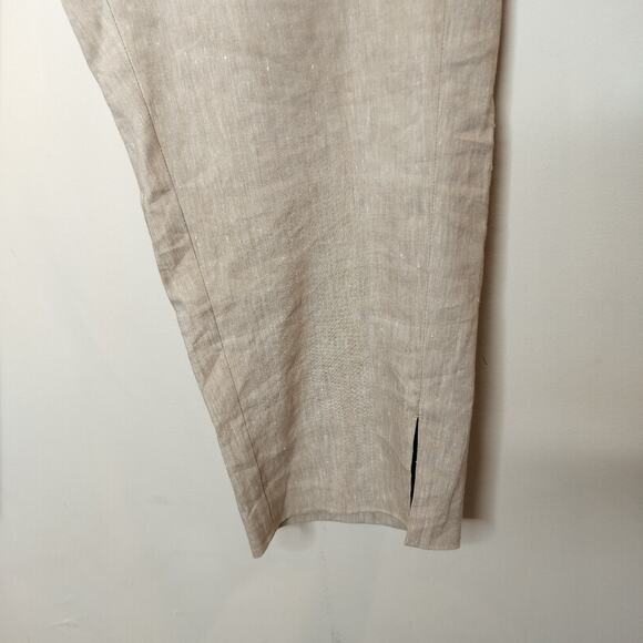 J. Jill Stretch Linen Pants Pull On High Rise Cropped Pockets - Picture 4 of 7